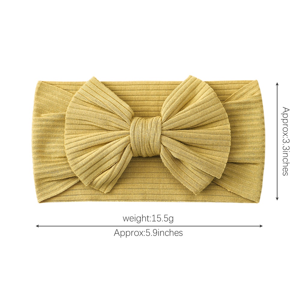 Set 2 Băng Đô Turban 15 Màu Trơn Co Giãn Cho Bé Gái