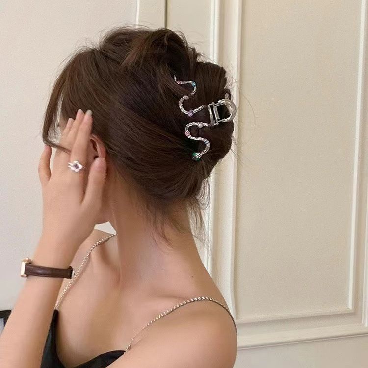 Haimeikang Kẹp Tóc Kim Loại Gợn Sóng Đính Hạt Ngọc Trai Màu Sắc Thời Trang Cao Cấp Phong Cách Hàn Quốc Cho Nữ