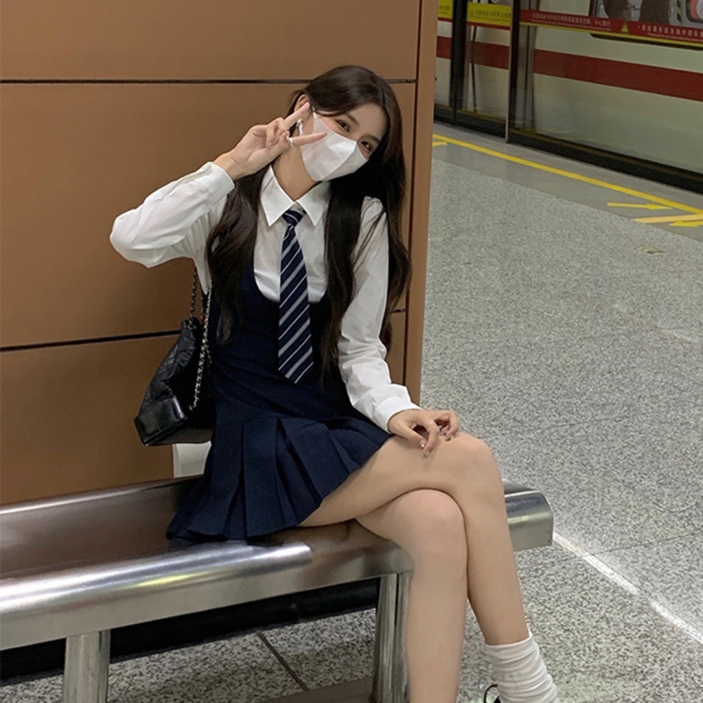 𝒀𝒂𝒏𝒚𝒂𝒏 Váy Liền Áo Mùa Thu Đông Năm   Mới Nhất Ngự Tỷ Thân Thể Lộ Vẻ Gầy Trăm Nếp Gấp Váy Hai Bộ