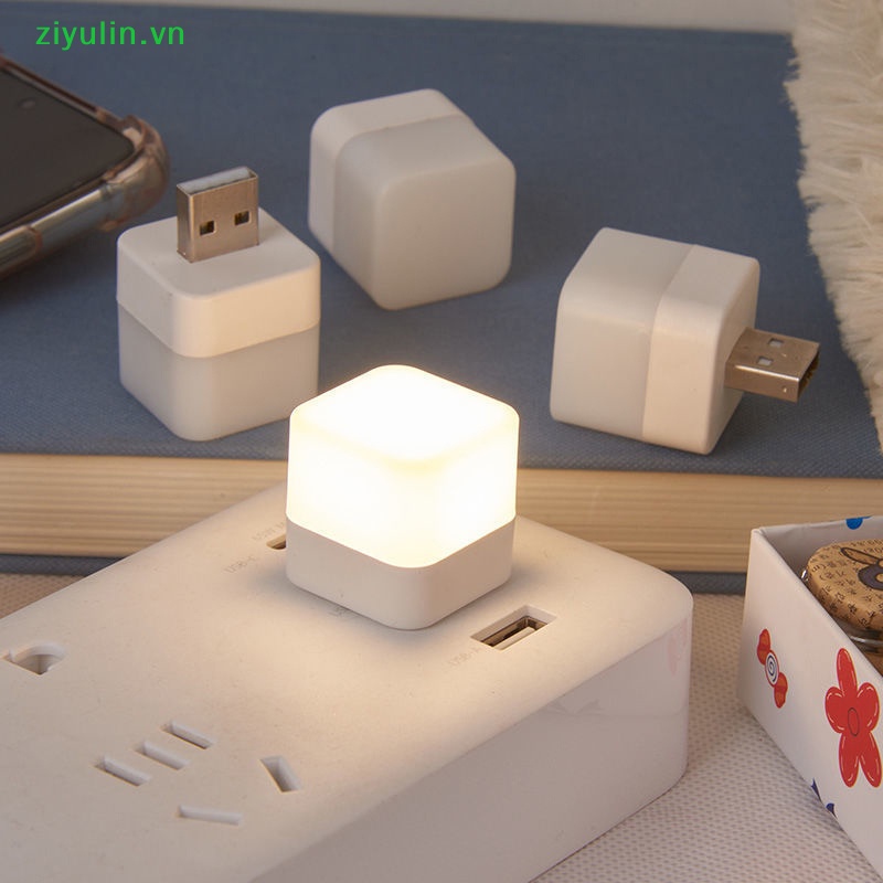 Ziyulin 1 cái đèn cắm usb mini led đèn ngủ sạc sách đèn tròn nhỏ đọc sách bảo vệ mắt đèn thiết bị cắm trại vn