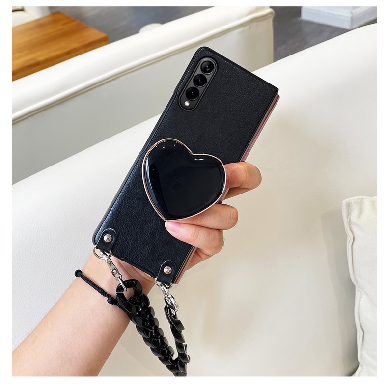 Túi Da Đựng Điện Thoại Hình Trái Tim Thời Trang Cho samsung galaxy z fold 5 4 2 3 5g 5 4 2 3 Ốp