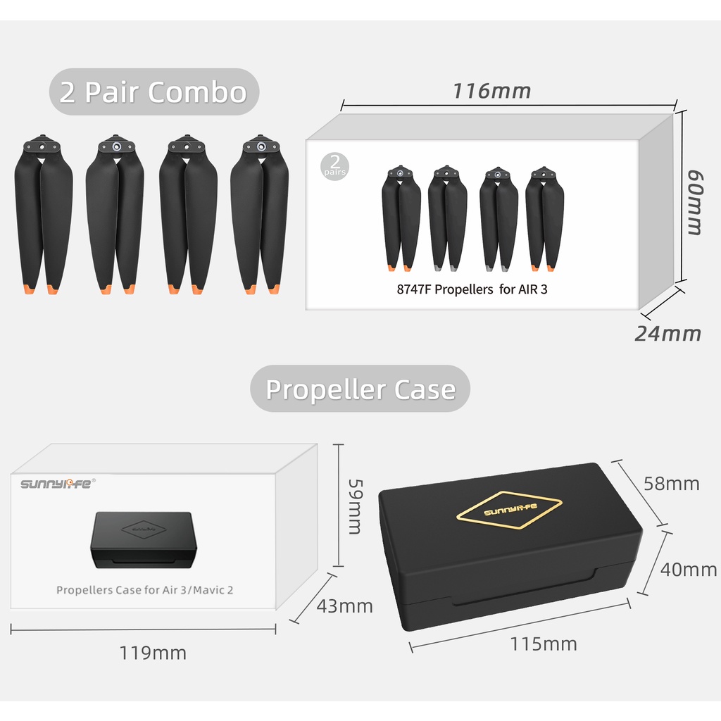 DJI Cánh Quạt Tháo Lắp Nhanh Giảm Tiếng Ồn Cho Máy Bay Điều Khiển Air 3 Air 3