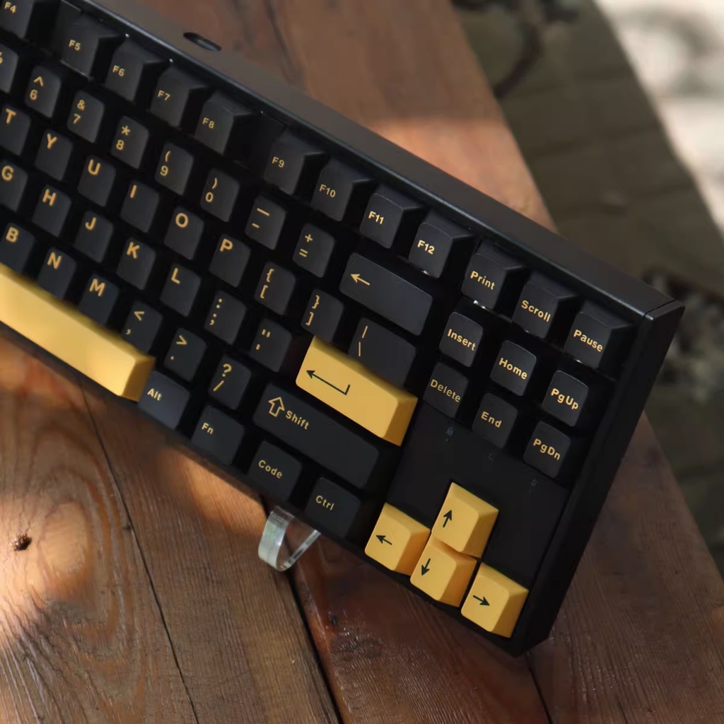 Keycaps Vàng Đen Cherry Profile ABS Double Shot Bàn Phím Cơ Keycap