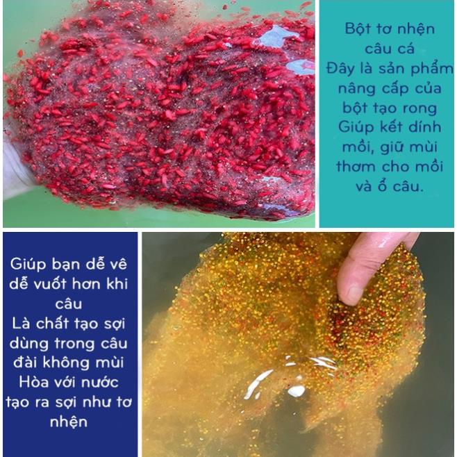 Bột Tơ Nhện 100gr , hỗ trợ kết dính mồi , trạng thái mồi tan chậm hơn , sản phẩm nâng cấp từ tạo rong