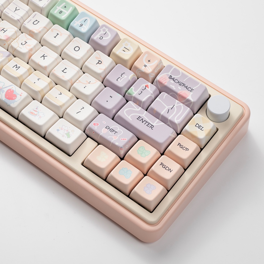 Thỏ Keycaps MDA Profile Hoạt Hình Hình Minh Họa PBT Dye Sub Bàn Phím Cơ Keycap