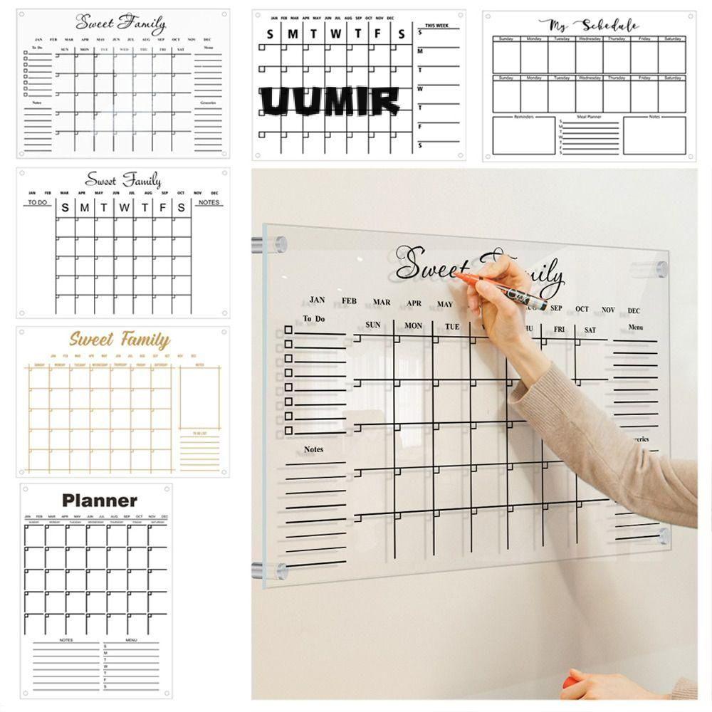 UUMIR Lịch Acrylic Cao Cấp Treo Tường Lên Kế Hoạch Hàng Tuần Có Thể Tái Sử Dụng