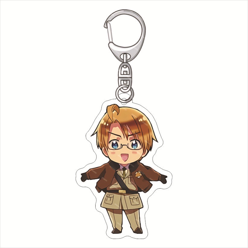 Hetalia Axis Powers Mặt dây chuyền móc khóa acrylic Wang Yao Vargas Jones Bonofova
