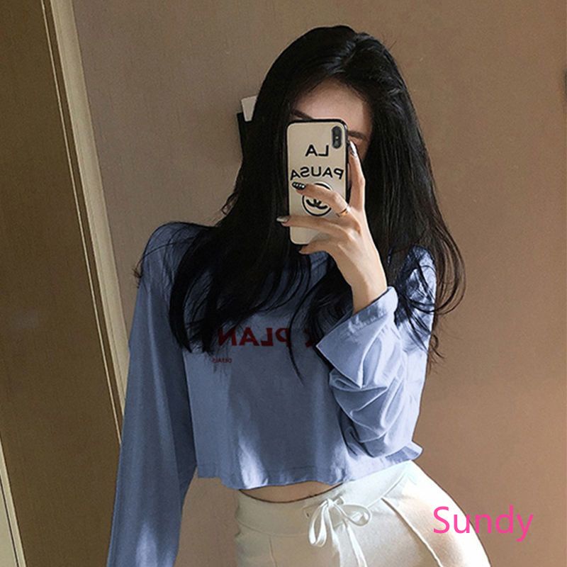 Áo Thun Tay Dài Dáng Rộng Màu Trắng Thời Trang Xuân Thu Cho Nữ Có Size Lớn