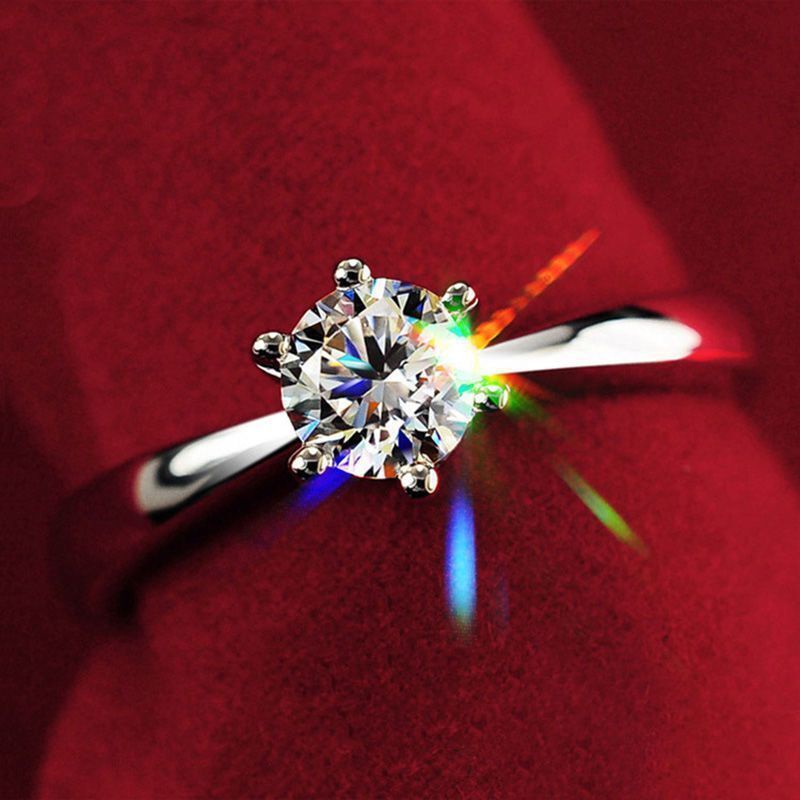 Nhẫn Dạng Mở Có Thể Điều Chỉnh Kích Thước One Carat of Platinum Moissanite Đá Moissanite Quà