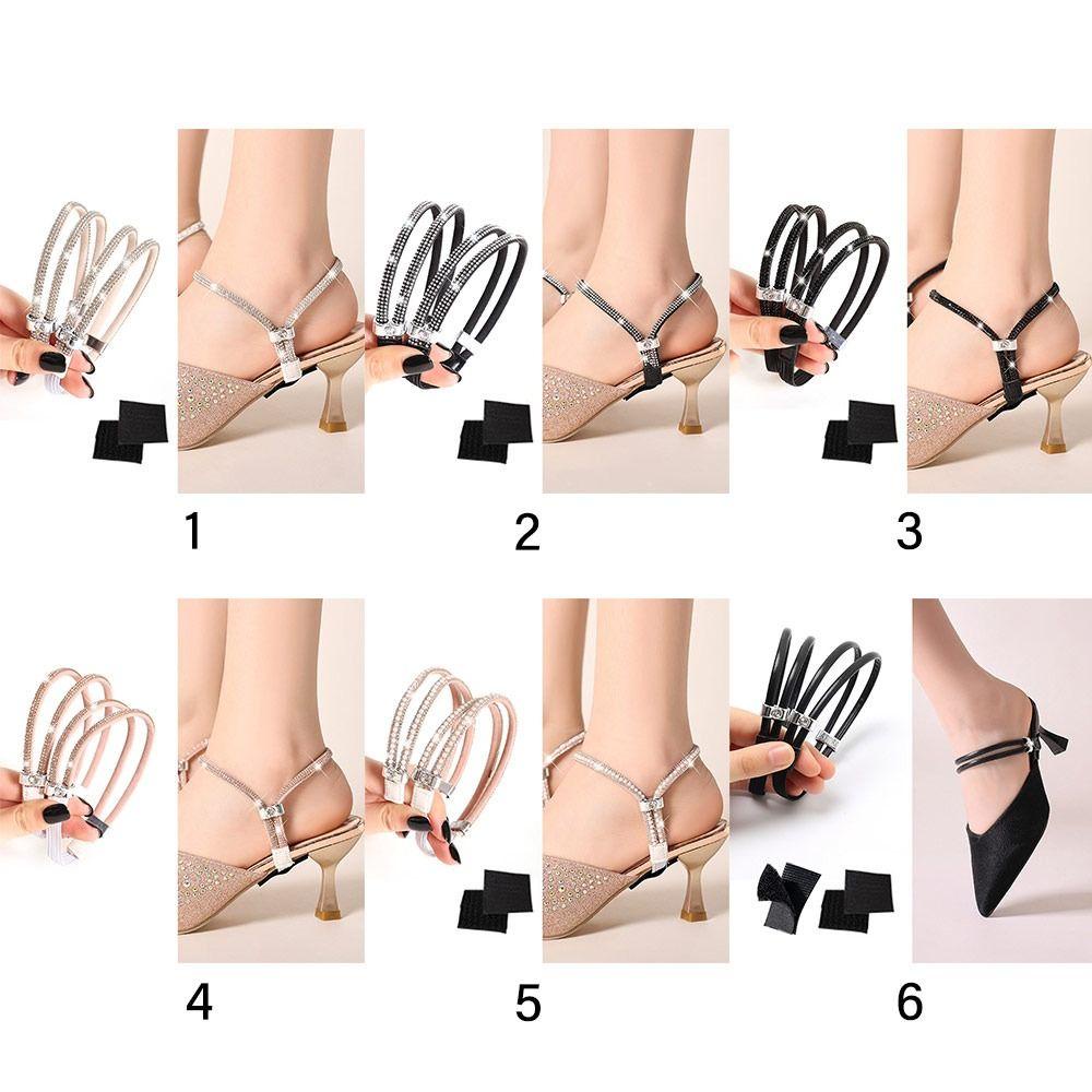 Niuyou dây giày nữ, giày trang trí gói cao gót bó dây giày, thời trang có thể điều chỉnh mắt cá chân giữ miễn phí tam giác dây giày lười nữ