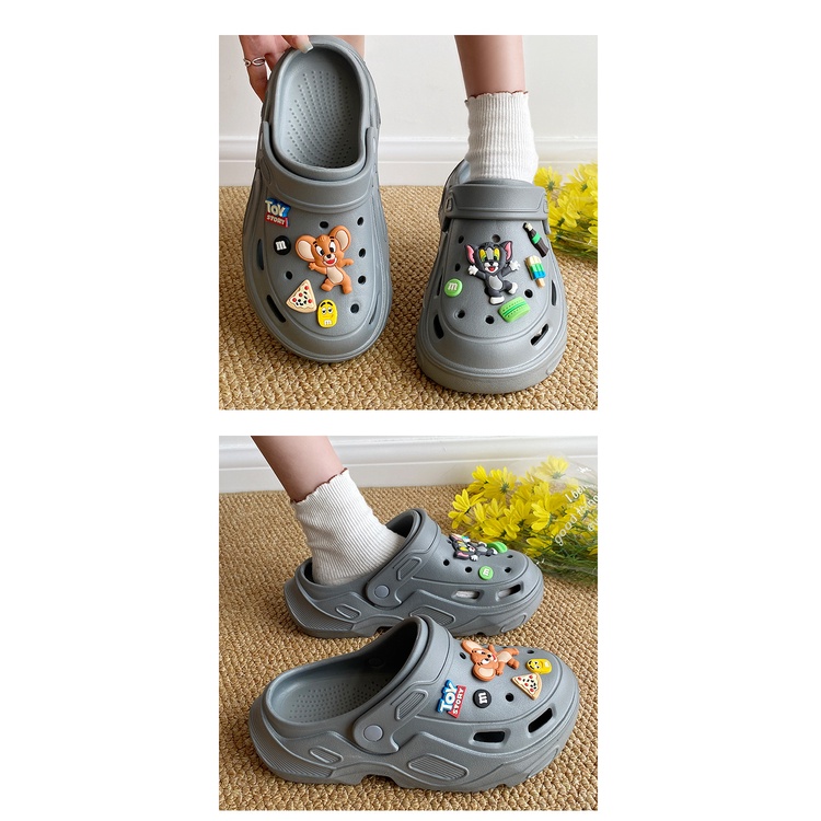 Dép Nhựa eva Đế Dày Tăng Chiều Cao Họa Tiết Hoạt Hình Dễ Thương Thời Trang Mùa Hè Cho Nữ