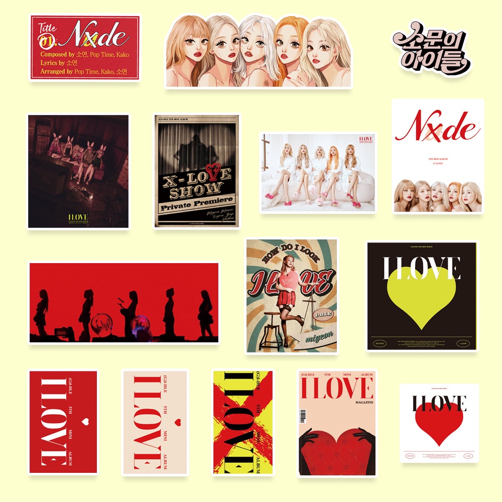 95-105 cái / bộ  i-dle queen card sticker album mới i feel i love i never die photo gidle sticker hành lý máy tính xách tay dán điện thoại