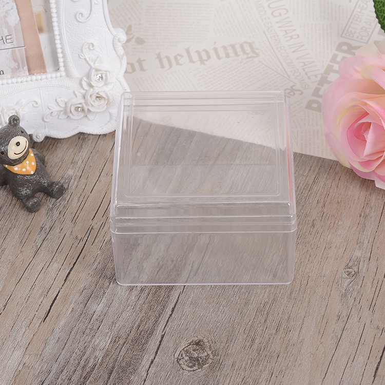 Hộp Nhựa Trong Suốt Hình Tròn / Vuông Đựng Trang Sức Có Nắp Đậy diy