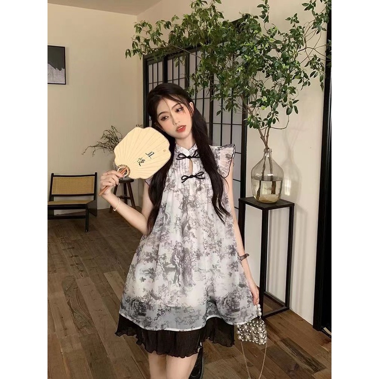 Đầm Ngắn Thiết Kế Mới Thời Trang Theo Phong Cách Trung Hoa