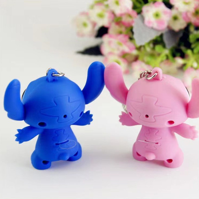 Móc Khóa Hình Búp Bê Stitch Disney Có Đèn Pin LED Và Âm Thanh Dễ Thương
