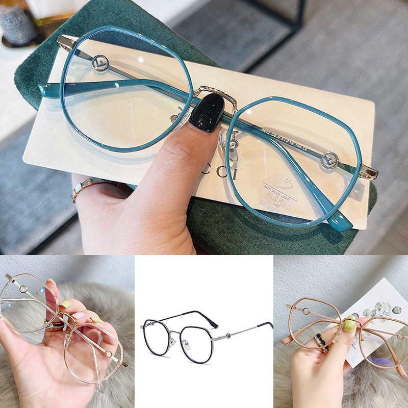 Mắt Kính Gọng Oval Chống Ánh Sáng Xanh Thời Trang Cho Nữ