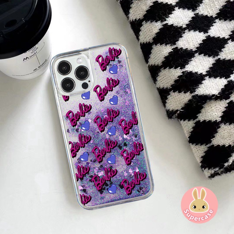 Shinning barbie vỏ cho samsung galaxy s22 s21 s20 ultra plus s21 s20 fe s10 plus s10e s10 5g glitter quicksand ốp lưng love heart girl bling soft case