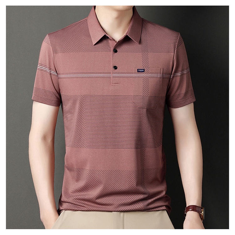 Áo Thun Polo Plus Size Tay Ngắn Có Túi Phong Cách Hong Kong Dễ Phối Đồ Cho Nam