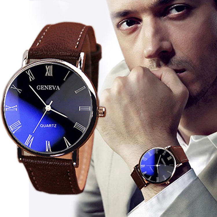 Đồng Hồ quartz Mặt Tròn Với Dây Đeo Da