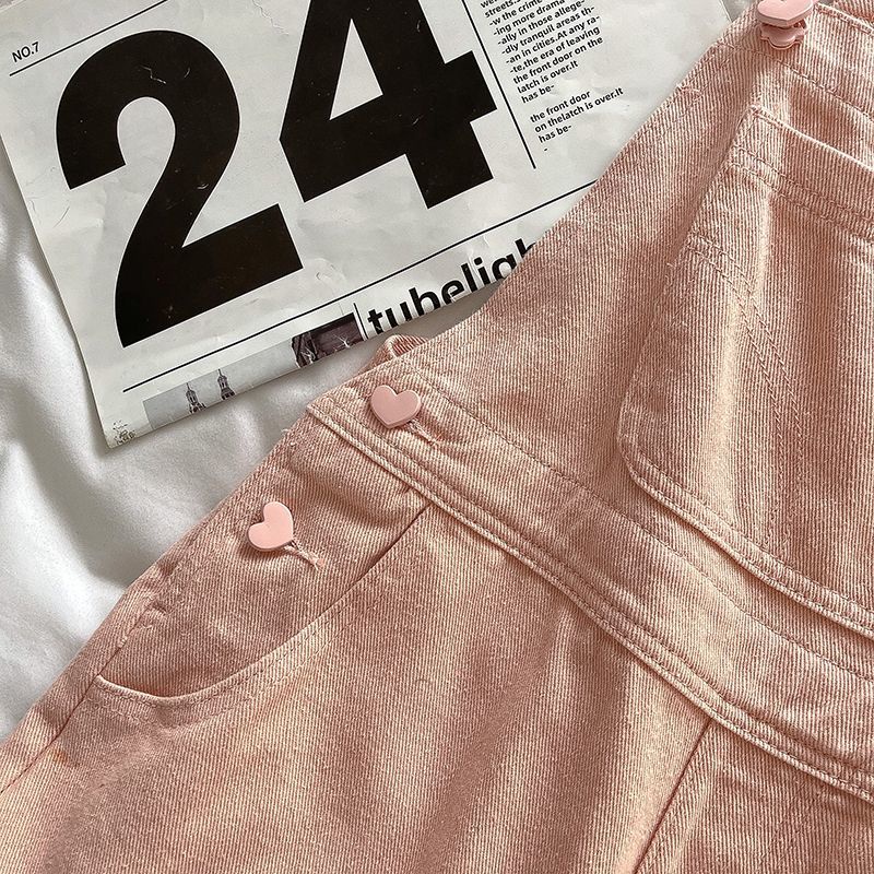 Cô gái quần dài treo thông thường 2023 mùa xuân và mùa hè nút tình yêu mới rộng rãi quần ống rộng thẳng