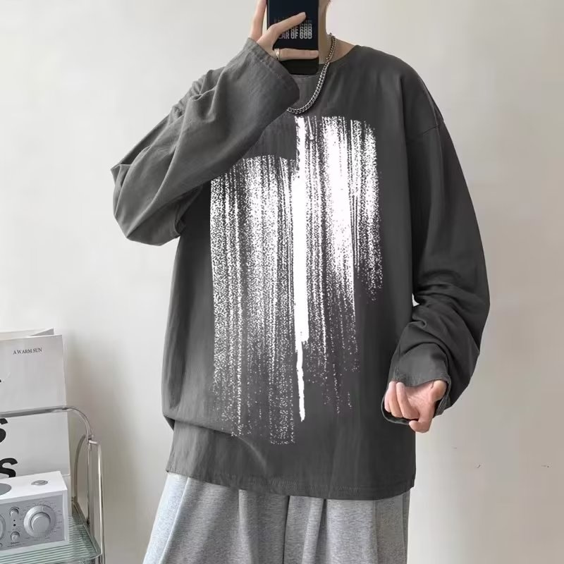 Áo phông nam big size có size lớn M-8xl Áo Thun Tay Dài Oversize Chất Liệu Cotton In Họa Tiết Thời Trang Mùa Thu Cho Nam Và Nữ