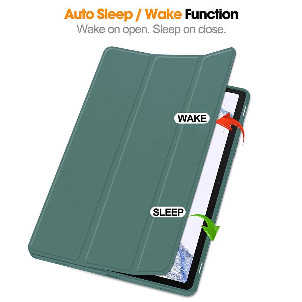 Đối với samsung galaxy tab s9 / s9 plus 11 "12.4" đế da smart cover pen slot cho tab a8 10.5 s8 + 5g s7 fe s7plus 12.4 s6 lite 10.4 case