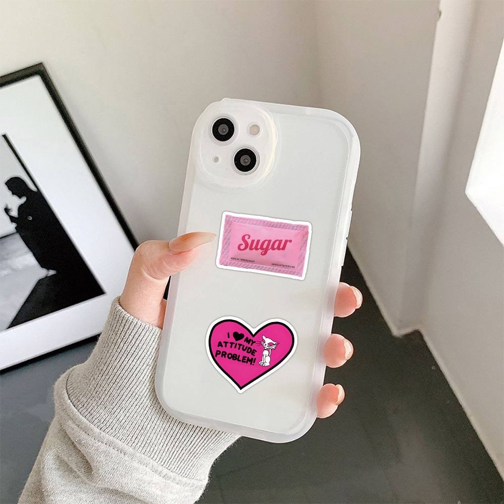 50 miếng dán graffiti màu hồng y2k series barbie để trang trí sổ tay hành lý và chống thấm