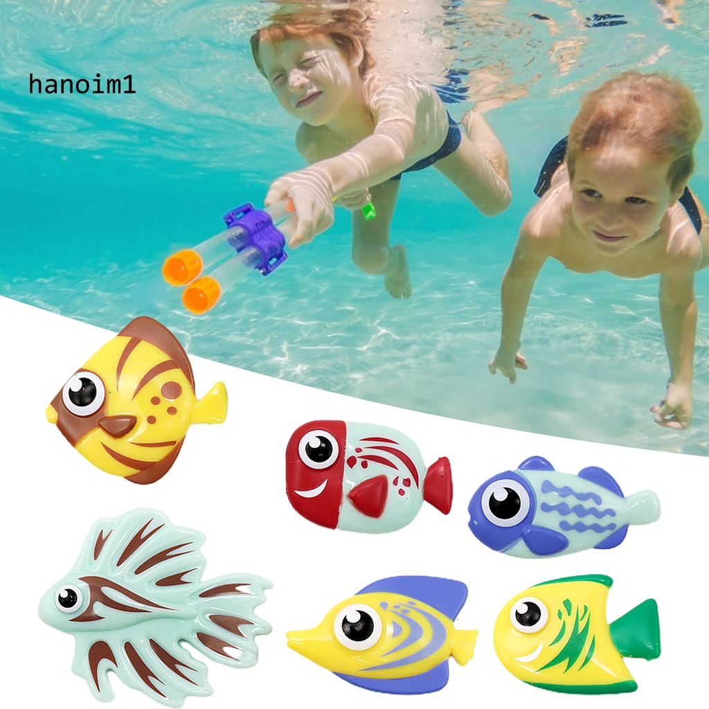 Ys1 6 cái pvc đồ chơi cá nhiệt đới vui nhộn mùa hè bể bơi tắm bãi biển đầy màu sắc lặn cá bồn tắm đồ chơi trẻ em quà tặng trẻ em