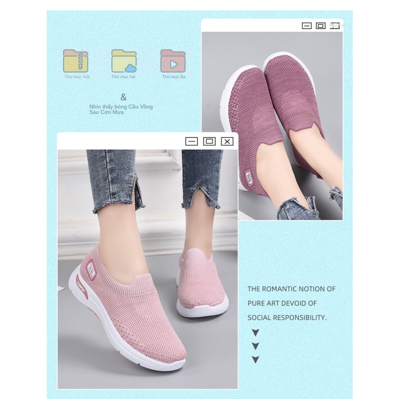 Giày giày nữ đi bộ thông thường giày mẹ đế mềm thời trang giày thể thao thoáng khí phụ nữ