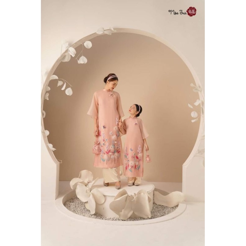 🥰 sét áo dài câch tân tết bé gái cao cấp hàng thiết kế đẹp nhẹ nhàng cam kết ảnh thật đín hoa nổi