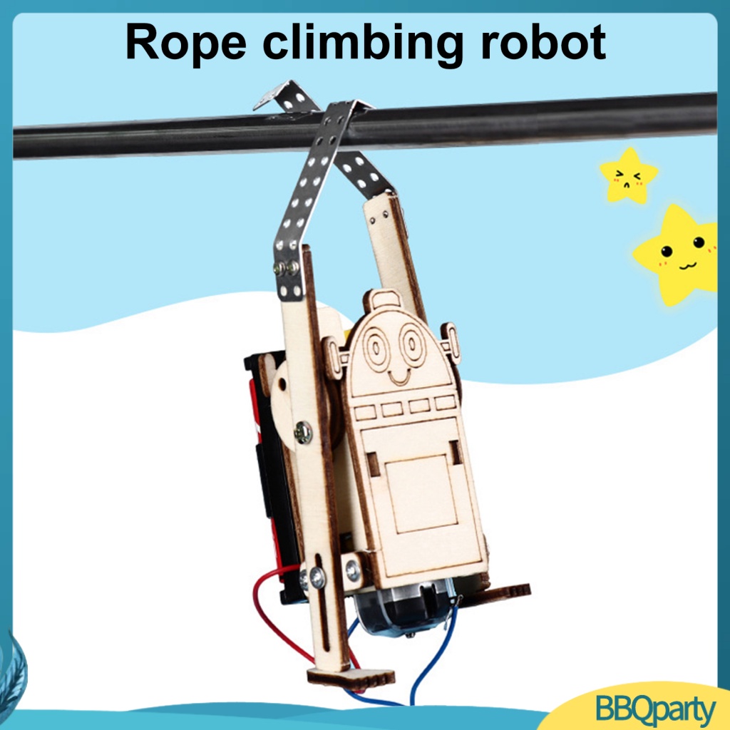 Bộ robot leo dây điện tự làm bằng gỗ đồ chơi khả năng thực tế cho trẻ em