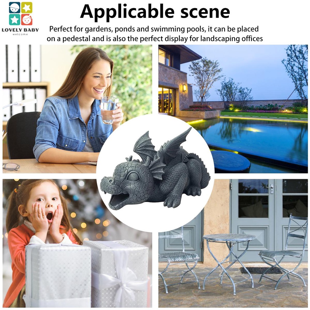 Đài phun nước tượng rồng nhựa phun nước điêu khắc rồng chịu thời tiết nước thực tế phun nước cửa hàng tượng rồngbc8606