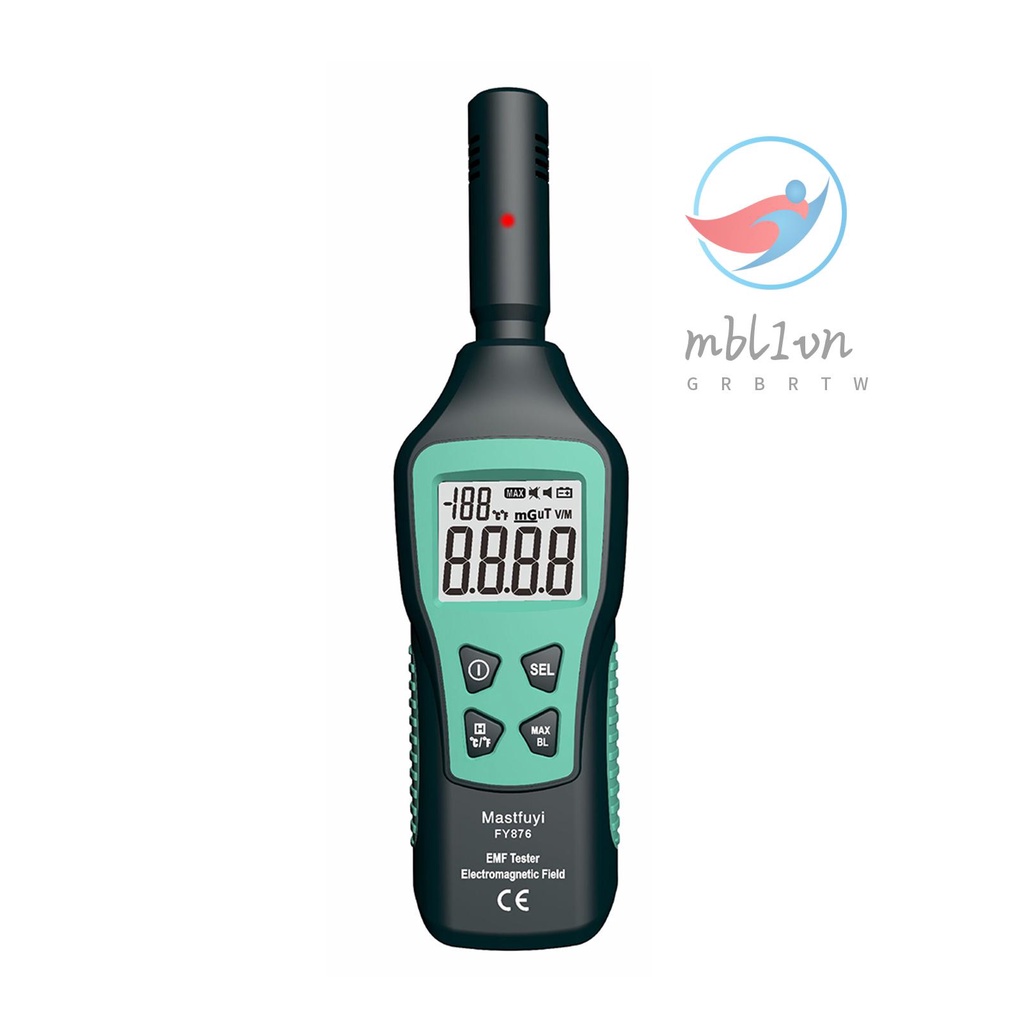 Mastfuyi emf meter máy dò bức xạ điện từ gia đình cầm tay máy đo bức xạ sóng điện từ chính xác cao màn hình bức xạ fy876 đen
