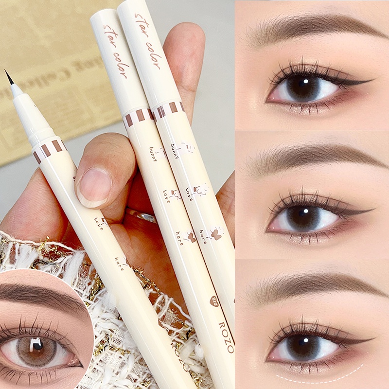Matte silky waterproof eyeliner liquid pen / big eye makeup black ultra-fine quick drying eye liner