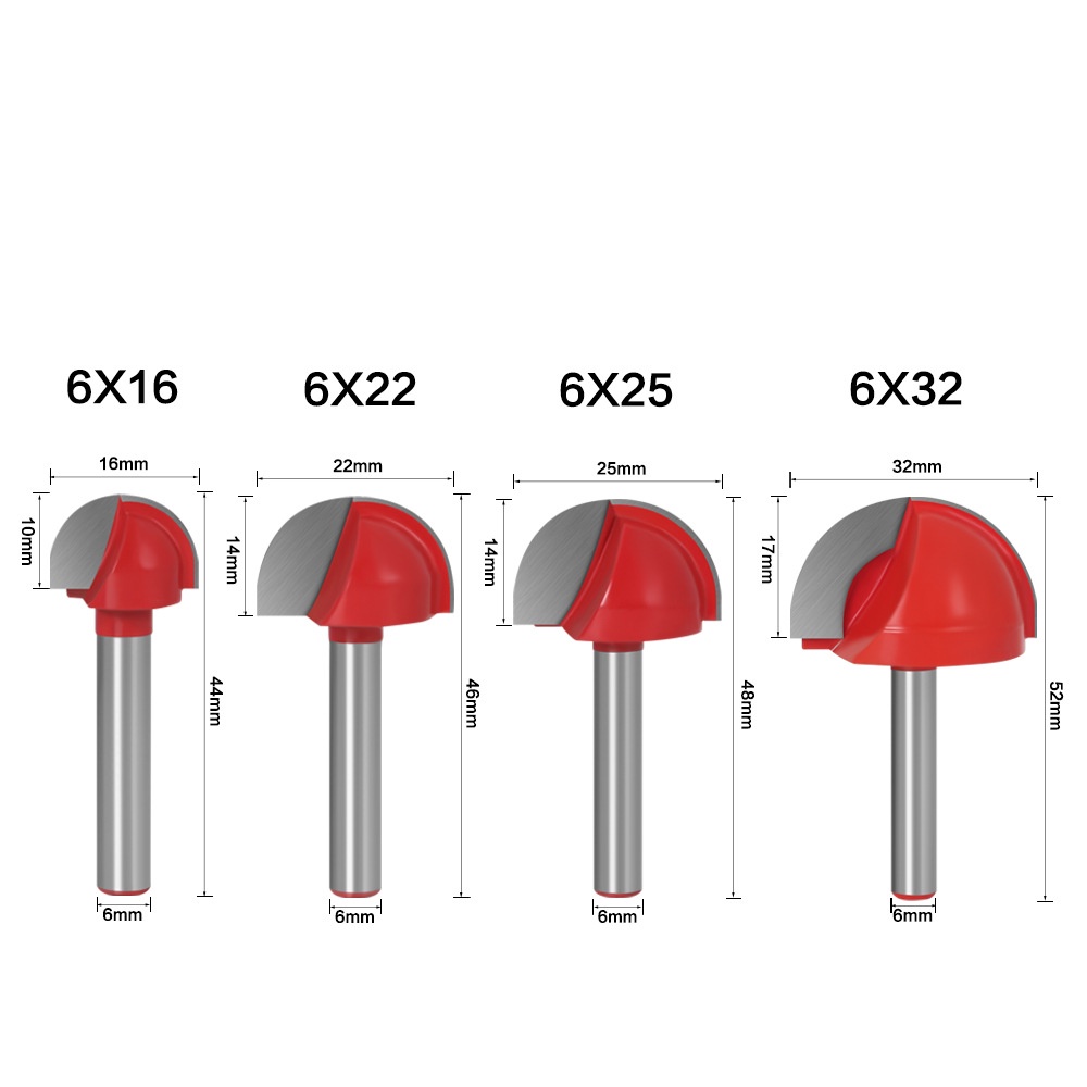 1pc 6mm shank công cụ cnc rắn carbide mũi tròn mũi tròn mũi cove hộp lõi bộ định tuyến bit shaker dụng cụ cắt để chế biến gỗ