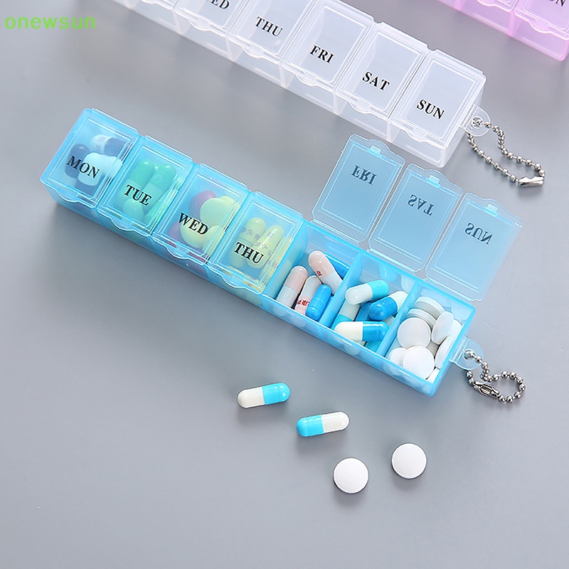 Onewsun 7 days pill hộp thuốc hàng tuần người giữ máy tính bảng lưu trữ tổ chức hộp đựng hộp đựng thuốc bộ chia hộp 3 màu pill case organizer mới