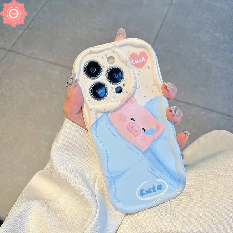Ốp lưng cho oppo a15 a17 a16 a57 a95 a55 a17k a54 a7 a3s a31 a76 a52 a53 a12 a77 a16e a16k a96 a16s a1k a5 a74 a5s a77s a9 phim hoạt hình dễ thương vui nhộn vòng đeo tay heo ngủ bìa mềm