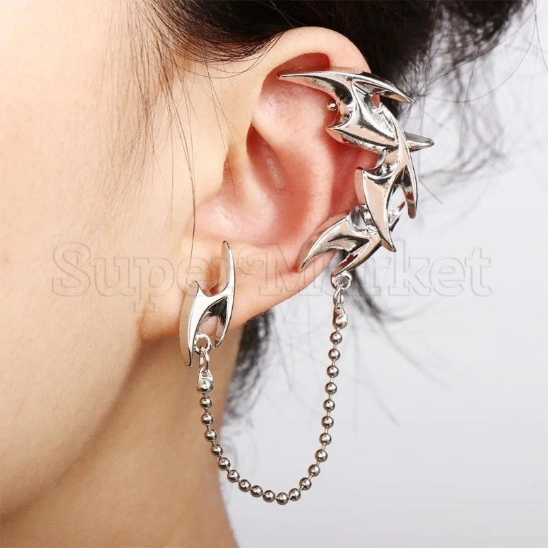 Ánh sáng sáng tạo phụ kiện sang trọng trang sức / chuỗi tai hình phi tiêu punk / kẹp xương tai cổ điển / treo tai không thường xuyên thời trang / đinh tán bông tai kẹp tua