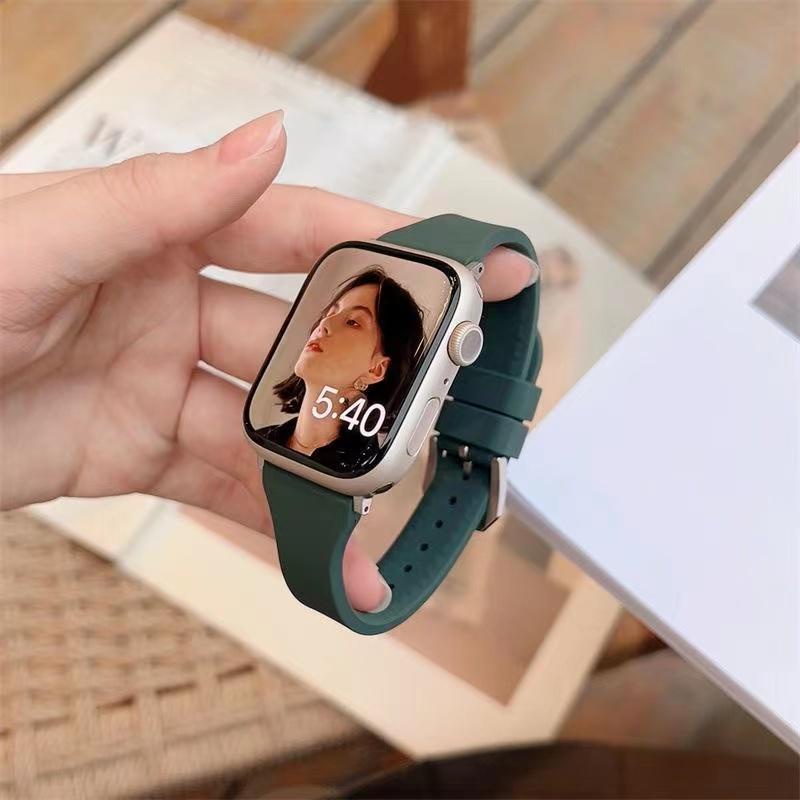 Dây Đeo Silicon Sắc phụ nữ mảnh mai eo nhỏ Cho Đồng Hồ Thông Minh Apple Watch ultra 8 7 6 5 4 45mm 41mm 44mm 40mm 49mm