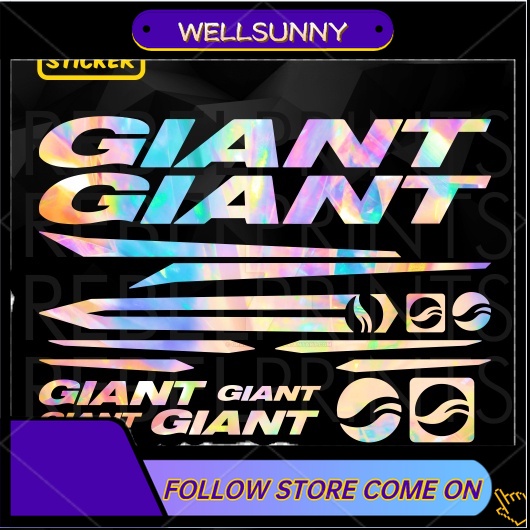 Giant version 2 holographic / oil slick bike vinyl sticker decal cho xe đạp leo núi và xe đạp đường bộ