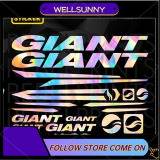 Giant version 2 holographic / oil slick bike vinyl sticker decal cho xe đạp leo núi và xe đạp đường bộ