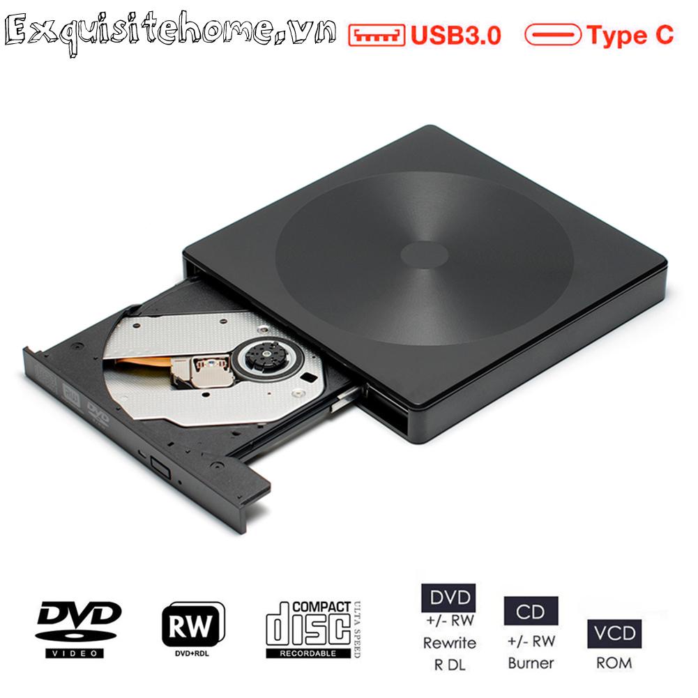 Hộp đựng dc 12v dvd / cd-rom usb3.0 + type-c vỏ ổ đĩa quang ngoài cho máy tính xách tay