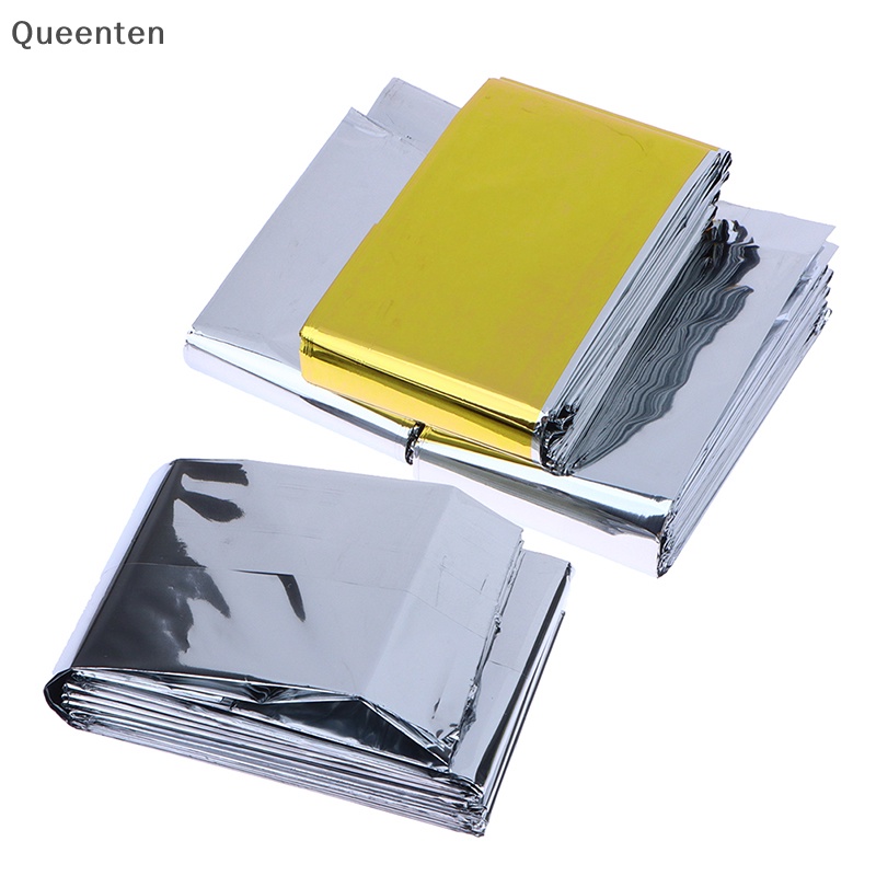 Queenten cứu hộ ngoài trời sơ cứu chăn cách nhiệt khu cắm trại giữ màng polyester lá qt
