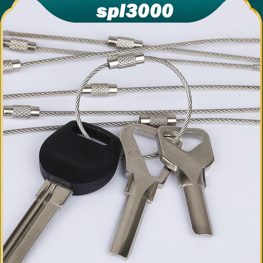 1/2 10pc edc treo dây chuỗi thẻ vít hành lý dây móc khóa vòng tròn bushcraft bộ khóa tiện ích vòng móc khóa công cụ cáp chìa khóa thép