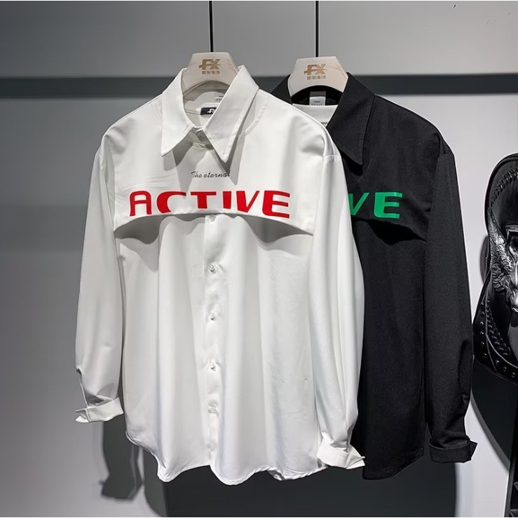 Áo sơ mi tay dài dáng rộng thời trang thịnh hành giới trẻ 2023 cho nam