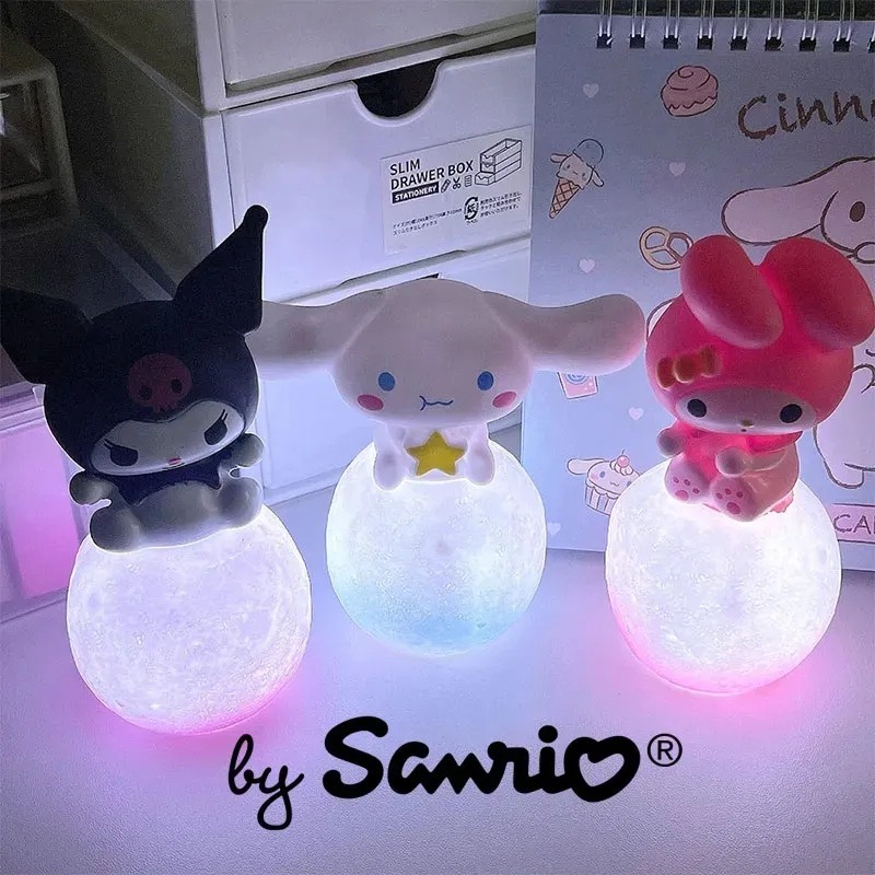 Sanrio kuromi cinnamoroll đèn ngủ đồ trang trí kawaii phim hoạt hình tinh tế màu sắc-thay đổi bảo vệ mắt cloud pinch light quà tặng