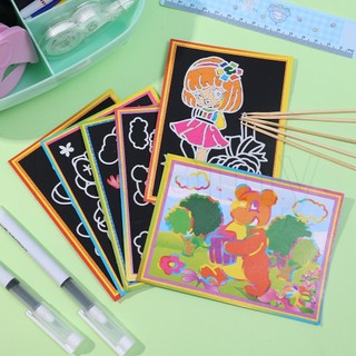 1pc mô hình ngẫu nhiên đồ chơi giấy vẽ hoạt hình vui nhộn / tự làm đầy màu sắc scratch-tranh nghệ thuật thẻ tranh ma thuật / đồ chơi vẽ giáo dục sớm cho trẻ em / thẻ vẽ graffiti scratch