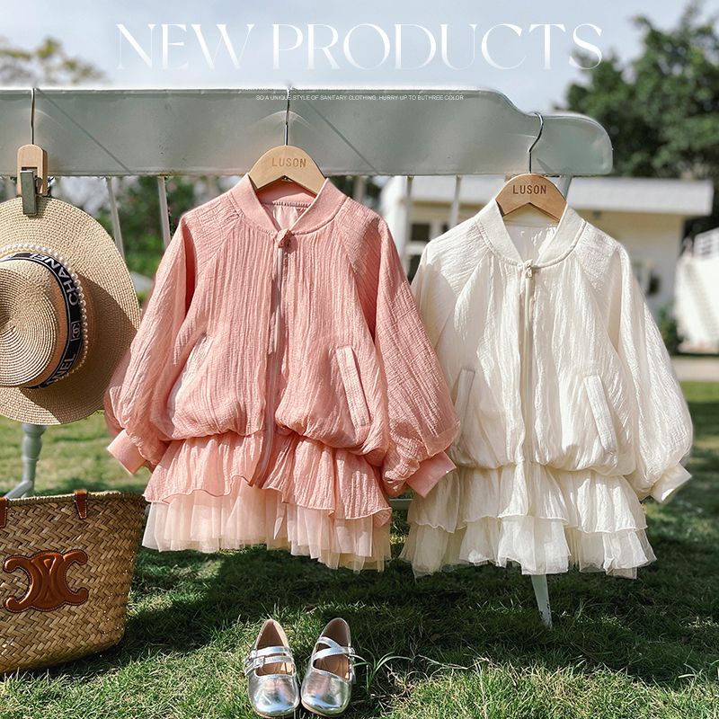 Váy cho bé gái 2023 trẻ em mới thời trang váy vải tuyn công chúa màu hồng