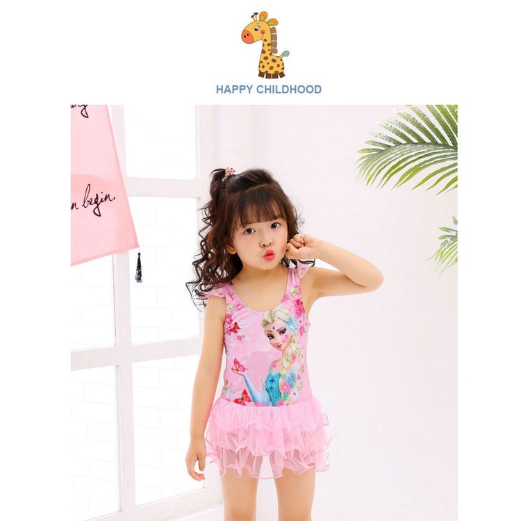 Áo tắm trẻ em bé gái mùa hè trẻ em bé gái one-piece công chúa dễ thương bộ đồ bơi