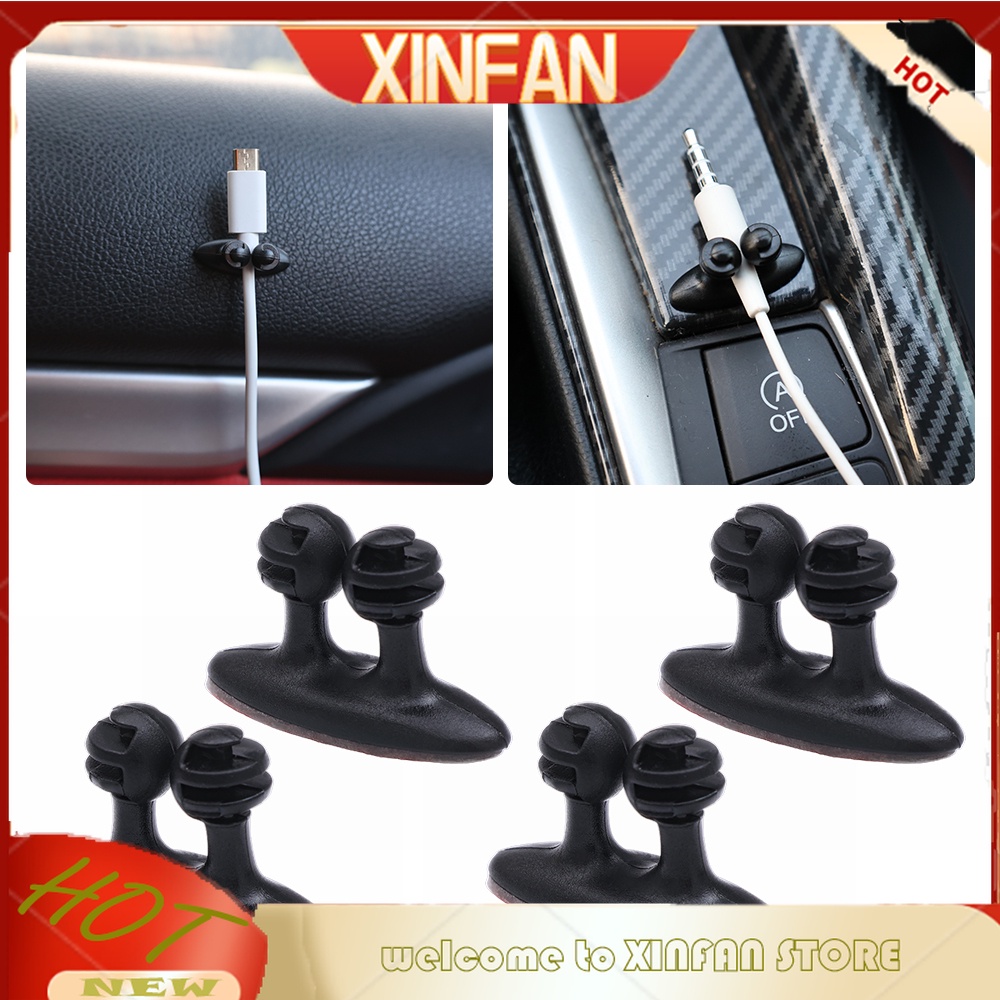 Xinfan xe hơi điện thoại di động bộ sạc dây cáp bộ tổ chức kẹp kẹp tự dính người quản lý bộ sạc tự động nội thất phụ kiện móc cài
